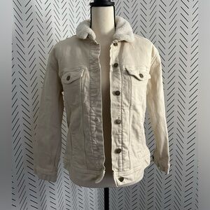 Old Navy | Oversized Boyfriend Denim Sherpa Jacket | NWOT